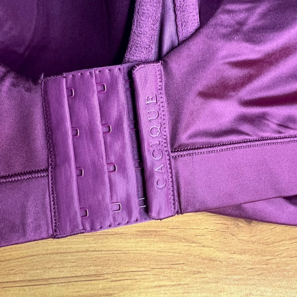 Cacique Lightly Lined Balconette Bra Sz 40G Satin Lace Trim Underwire Plum NEW - Picture 9 of 10